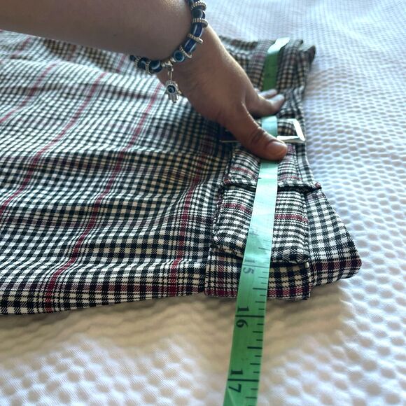 Joe Benbasset Women's Plaid Buckle Mini White Black Skirt Skort Size L - Picture 3 of 6